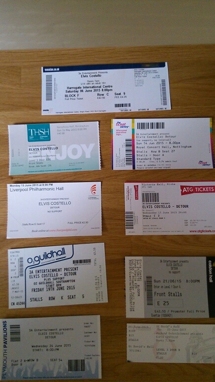 All my tickets, last 2 for Hanley and Bristol arrived on Friday